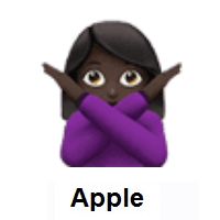Woman Gesturing NO: Dark Skin Tone on Apple iOS