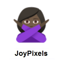 Woman Gesturing NO: Dark Skin Tone on JoyPixels