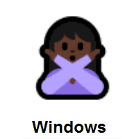 Woman Gesturing NO: Dark Skin Tone on Microsoft Windows