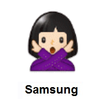 Woman Gesturing NO: Light Skin Tone on Samsung