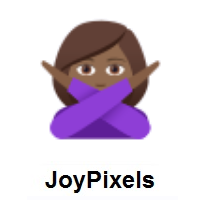 Woman Gesturing NO: Medium-Dark Skin Tone on JoyPixels