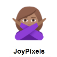 Woman Gesturing NO: Medium Skin Tone on JoyPixels