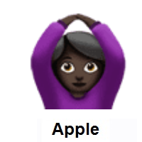 Woman Gesturing OK: Dark Skin Tone on Apple iOS