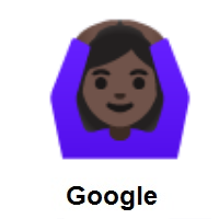Woman Gesturing OK: Dark Skin Tone on Google Android