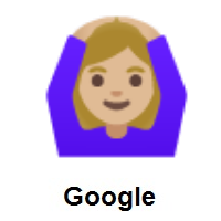 Woman Gesturing OK: Medium-Light Skin Tone on Google Android