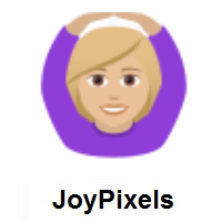 Woman Gesturing OK: Medium-Light Skin Tone on JoyPixels