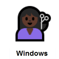 Woman Getting Haircut: Dark Skin Tone on Microsoft Windows