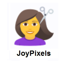 Woman Getting Haircut on JoyPixels