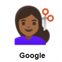 Woman Getting Haircut: Medium-Dark Skin Tone on Google Android