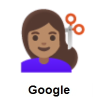 Woman Getting Haircut: Medium Skin Tone on Google Android