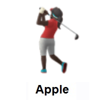 Woman Golfing: Dark Skin Tone on Apple iOS
