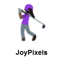 Woman Golfing: Dark Skin Tone on JoyPixels