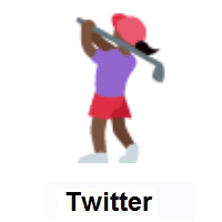 Woman Golfing: Dark Skin Tone on Twitter Twemoji