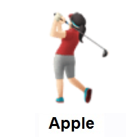 Woman Golfing: Light Skin Tone on Apple iOS