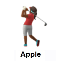 Woman Golfing: Medium-Dark Skin Tone on Apple iOS