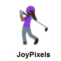 Woman Golfing: Medium-Dark Skin Tone on JoyPixels