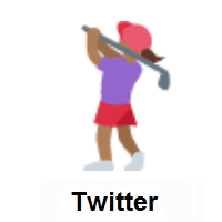Woman Golfing: Medium-Dark Skin Tone on Twitter Twemoji