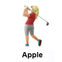 Woman Golfing: Medium-Light Skin Tone on Apple iOS