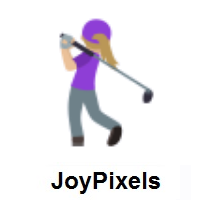 Woman Golfing: Medium-Light Skin Tone on JoyPixels