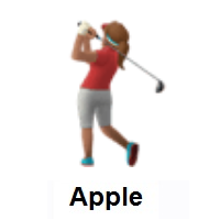 Woman Golfing: Medium Skin Tone on Apple iOS