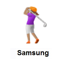 Woman Golfing: Medium Skin Tone on Samsung