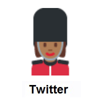 Woman Guard: Medium-Dark Skin Tone on Twitter Twemoji