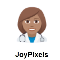 Woman Health Worker: Medium Skin Tone on JoyPixels