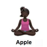 Woman in Lotus Position: Dark Skin Tone on Apple iOS