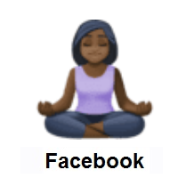 Woman in Lotus Position: Dark Skin Tone on Facebook
