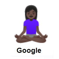 Woman in Lotus Position: Dark Skin Tone on Google Android