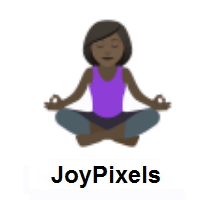 Woman in Lotus Position: Dark Skin Tone on JoyPixels