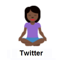Woman in Lotus Position: Dark Skin Tone on Twitter Twemoji