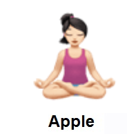 Woman in Lotus Position: Light Skin Tone on Apple iOS