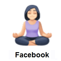 Woman in Lotus Position: Light Skin Tone on Facebook