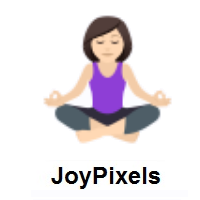 Woman in Lotus Position: Light Skin Tone on JoyPixels