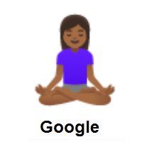 Woman in Lotus Position: Medium-Dark Skin Tone on Google Android