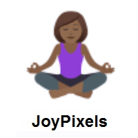 Woman in Lotus Position: Medium-Dark Skin Tone on JoyPixels