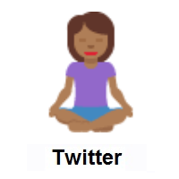 Woman in Lotus Position: Medium-Dark Skin Tone on Twitter Twemoji