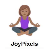 Woman in Lotus Position: Medium Skin Tone on JoyPixels