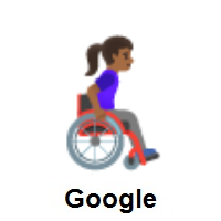 Woman in Manual Wheelchair Facing Right: Medium-Dark Skin Tone on Google Android