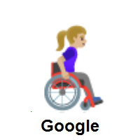 Woman in Manual Wheelchair Facing Right: Medium-Light Skin Tone on Google Android