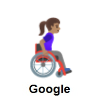 Woman in Manual Wheelchair Facing Right: Medium Skin Tone on Google Android