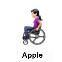 Woman In Manual Wheelchair: Light Skin Tone on Apple iOS