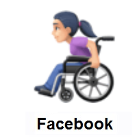 Woman In Manual Wheelchair: Light Skin Tone on Facebook