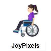 Woman In Manual Wheelchair: Light Skin Tone on JoyPixels
