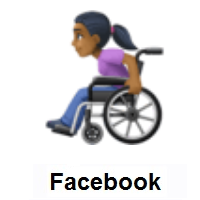 Woman In Manual Wheelchair: Medium-Dark Skin Tone on Facebook