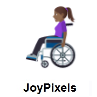 Woman In Manual Wheelchair: Medium-Dark Skin Tone on JoyPixels
