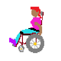 Woman In Manual Wheelchair: Medium-Dark Skin Tone