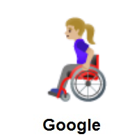 Woman In Manual Wheelchair: Medium-Light Skin Tone on Google Android