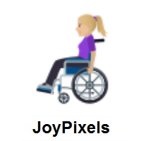 Woman In Manual Wheelchair: Medium-Light Skin Tone on JoyPixels